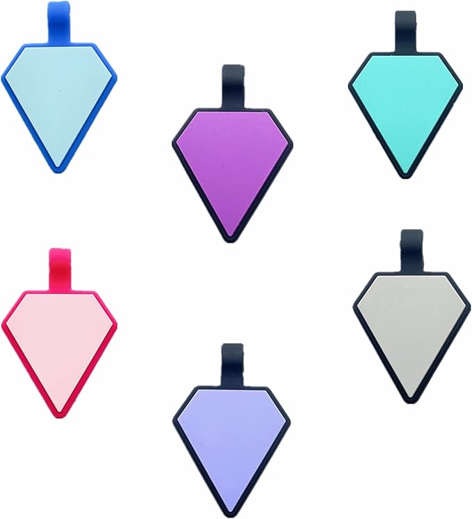 6 Pack Newest Diamond Silent Pet Tags Modifiable Dog Tag,Multiple Emergency Contact,Lightweight,No Jinging,Collar Accessories,Cat ID Tag