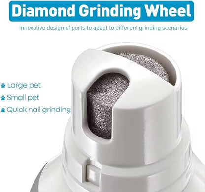 Dogs Hair Clippers Grooming Kit with Nail Grinder,3-in-1 Electric Rechargeable Pet Claw Care Trimmer, Dog Grooming Clippers,Nail Shaver & Grinder,Grooming kit for Poodles,puppy grooming kit, (White)