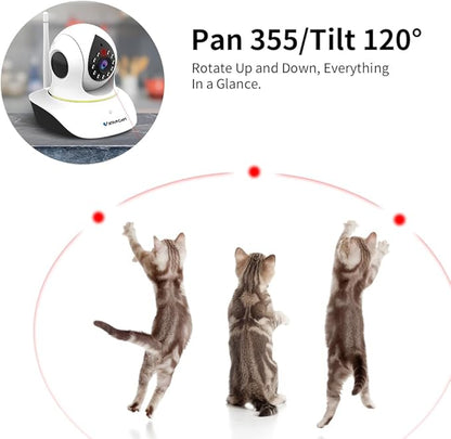 VSTARCAM Pet Camera with Laser, 3MP 2.4GHz WiFi Interactive Dog & Cat Laser Toy with Night Vision, Motion Detection Alerts, APP Remote Control Indoor Security Camera for Pet Monitoring