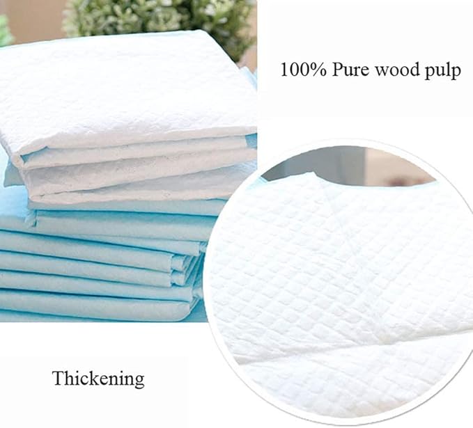 50 Pcs Pet Pads for Rabbits,22'' x17'' Small Animal Pads Disposable Rabbit Bedding Leak-Proof Super Absorbent Potty Training Guinea Pig Cage Liner for Bunny,Chinchilla,Puppy,Cat (Blue)