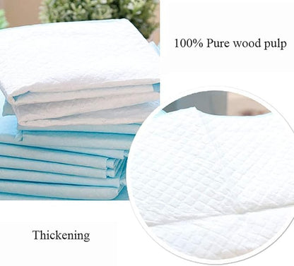 50 Pcs Pet Pads for Rabbits,22'' x17'' Small Animal Pads Disposable Rabbit Bedding Leak-Proof Super Absorbent Potty Training Guinea Pig Cage Liner for Bunny,Chinchilla,Puppy,Cat (Blue)