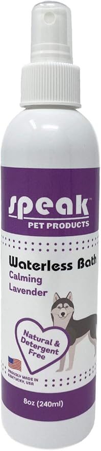 Natural Waterless Bath Spray, for Dogs, Calming Lavender, 8oz
