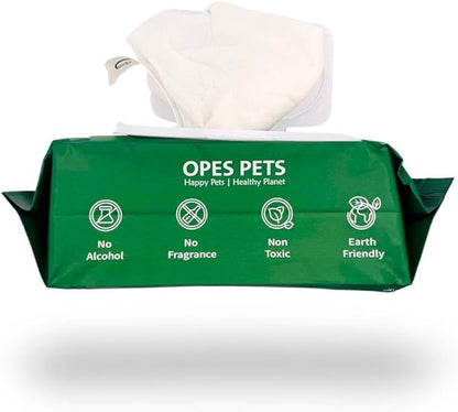 Hypoallergenic Pet Wipes, Cleaning and Odor-Controlling Grooming Wipes for Paws, Body, and Butt, Perfect for Puppy and Adult Pets, Unscented, 80 Count