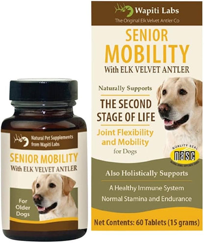 60 Count Senior Dog Mobility with Elk Velvet Antler Tablets