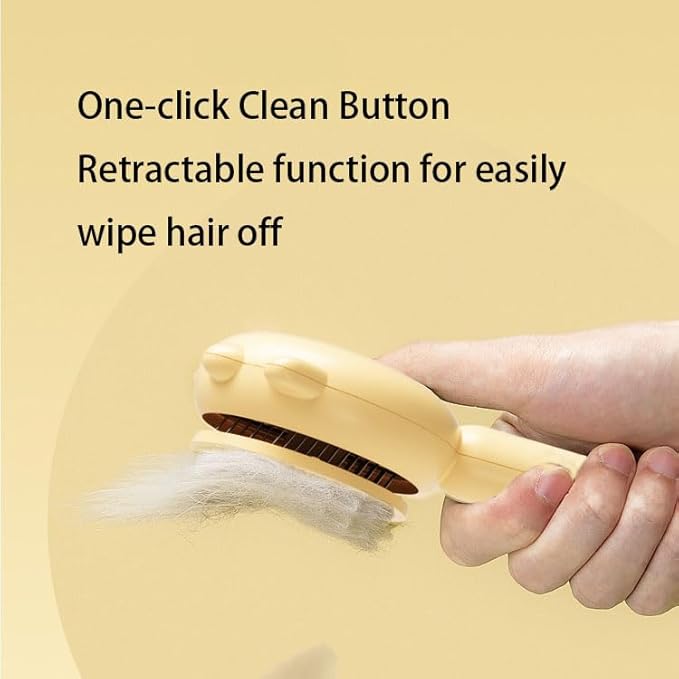 Cat Brush with Release Button, Dog Pet Hair Cleaner Brush with Massage Particles, Removes Loose hair & Tangles, Skin Friendly & Promote Circulatio (Purple)