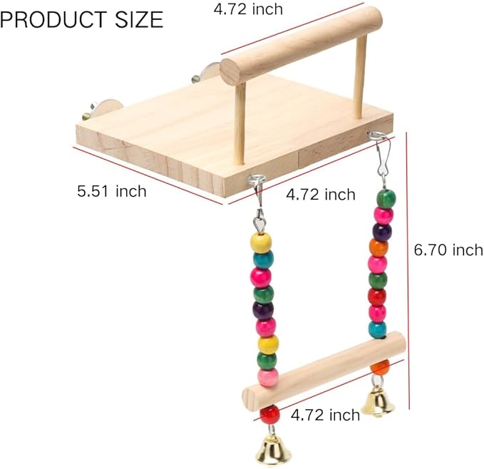 Bird Perches Platform Swing Parakeet Toys for Budgies Cockatiels Lovebird and Other Bird Toys Cage Accessories