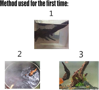 Tfwadmx Natural Driftwood for Aquarium, 6-8" 4 Pcs Wood Aquarium Decorations Fish Tank Log Reptile Tree Branches, Assorted Spider Wood Branch