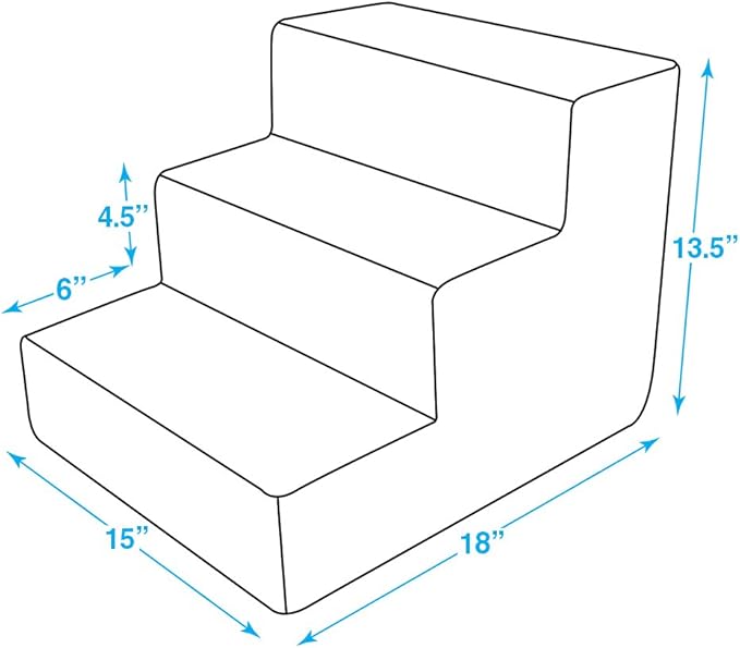 Best Pet Supplies Dog Stairs for Small Dogs & Cats, Foam Pet Steps Portable Ramp for Couch Sofa and High Bed Non-Slip Balanced Indoor Step Support, Paw Safe No Assembly - Brown Lattice Print, 3-Step