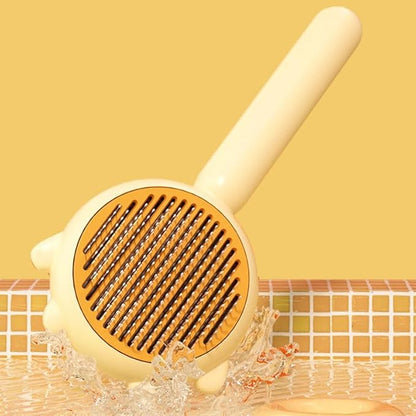 Cat Brush with Release Button, Dog Pet Hair Cleaner Brush with Massage Particles, Removes Loose hair & Tangles, Skin Friendly & Promote Circulatio (Green)