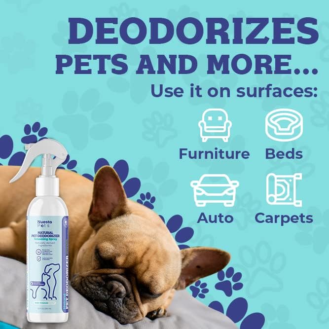Pets Pet Deodorant & Odor Neutralizer w/Oat & Aloe | Naturally Derived Quick-Drying Deodorizer Spray for Dogs | Safe on Carpets & Furniture | Pet-Safe & Hypoallergenic | Baby Powder Scent