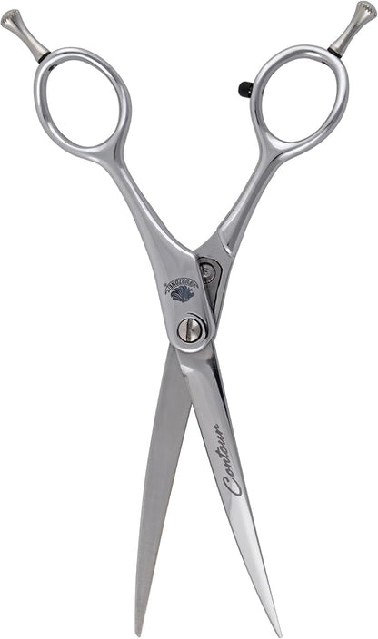 6.25 Contour Curved Shear Pet Dog Grooming Scissors, Patent Grip Design, Easy Adjust, Japanese 440C Tempered Steel, Lightweight, Professional Dog Scissors For Dog Grooming