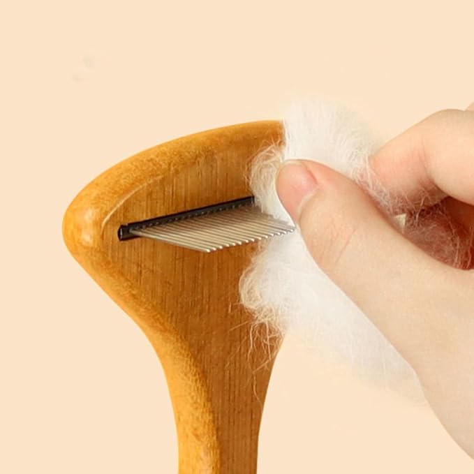 Beaupretty 4pcs pet comb undercoat rake for cat shedding comb with handle dog brush dog grooming rake dog hair remover Puppy Grooming Comb Stainless steel bridegroom Accessories Metal