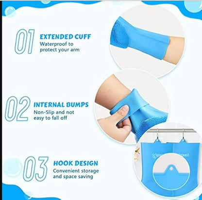 2pcs Dog Washing Gloves and Dog Bath Brush, 2-in-1 pet Shower Set | Suitable for Dogs, Cats, Bath Massage, and pet Grooming