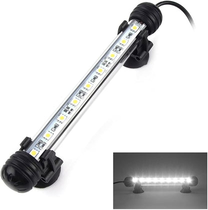 LED Aquarium Light, Fish Tank Lights Underwater Crystal Glass Bright IP68 Waterproof Submersible Strip Bar Aquarium Tank Light, White, 7.5 inch