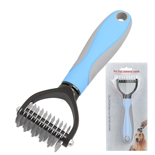 Self Cleaning Slicker Brush for Cats & Dogs, 2 Sided Deshedding Grooming Pawmingle Cat Brush, Dog Brush for Shedding, Deshedding Brush, Hair Brush Puppy Brush for Haired Dogs, Pet Supplies Accessories