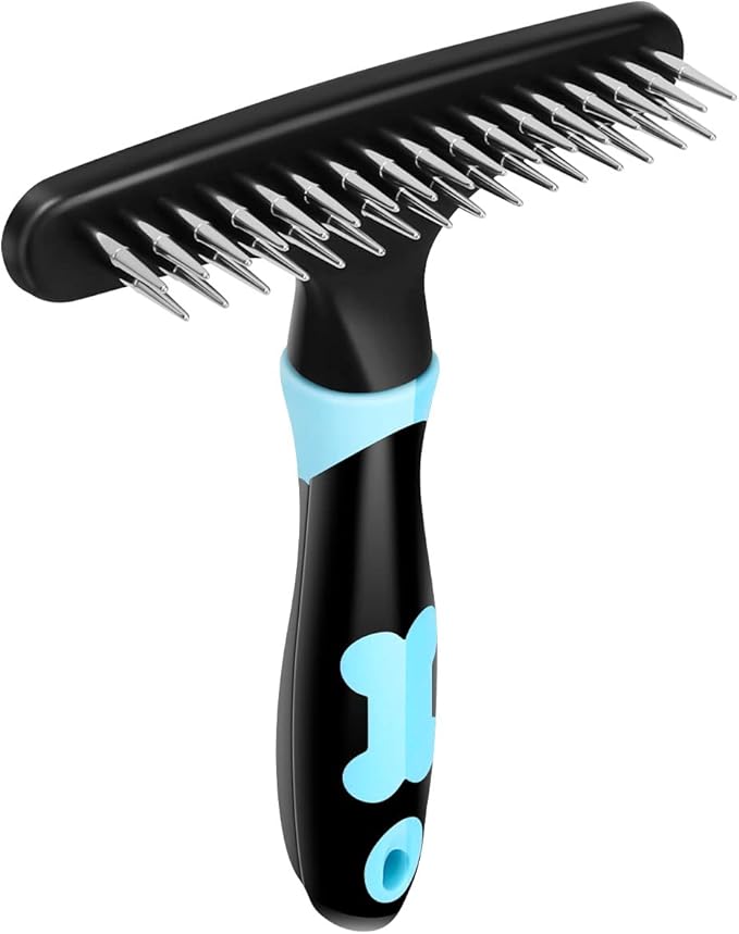 Pet Hair Remover, Portable Dog Cat Hair Remover Lint for Hairball, Fuzz, Carpet Restoration, Carpet Rake, Carpet Groomer Rake, Shag Rug Rake, Hair Cleaner Suitable for Rug and Carpet (Bone Blue)