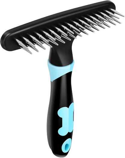 Pet Hair Remover, Portable Dog Cat Hair Remover Lint for Hairball, Fuzz, Carpet Restoration, Carpet Rake, Carpet Groomer Rake, Shag Rug Rake, Hair Cleaner Suitable for Rug and Carpet (Bone Blue)