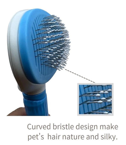G'day Self Cleaning Slicker Brush, Dog Brush & Cat Brush with Massage Particles, Removes Loose hair & Tangles, Skin Friendly.