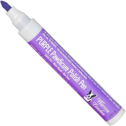 Warren London Pawdicure Dog Nail Polish Pens | Made in USA | Quick Dry, Low Odor, Non-Toxic Dog Accessories | Ideal for Dog Birthday, Dog Costume | 13 Colors | Purple