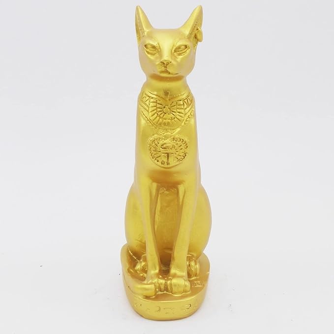 Aquarium Ancient Egypt Fish Tank Decorations Cat Goddess Bastet Reptile Turtle Lizard Spider Tanks Terrarium Egyptian Temple Décor Ornament Pet Gold