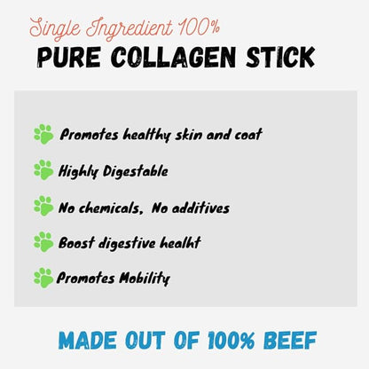 Amazing Dog Treats -Small Collagen Stick - (6 Inch - 8 Count) - Collagen Beef Cheek Rolls - No Hide Bones for Dogs