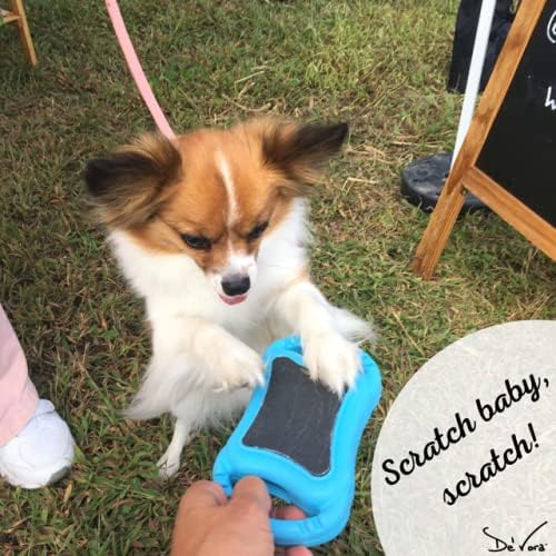 De' Vora Scratch Square - Dog Nail Scratch Board Treat Box | 5 in 1 Dog Scratch Pad for Nails | Dog Nail Scratch Board with Treat Box | Scratch Pad for Dogs Nail File | Dog Scratch Board XS/S