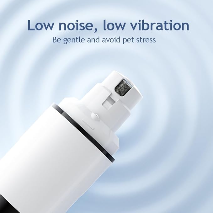 Dog Nail Grinder with 2 Grinding Heads - 2-Speed Powerful Electric Pet Nail Trimmer Professional, Painless Claw Decoration and Smoothing Suitable for Small, Medium, Large Dogs and Cats White