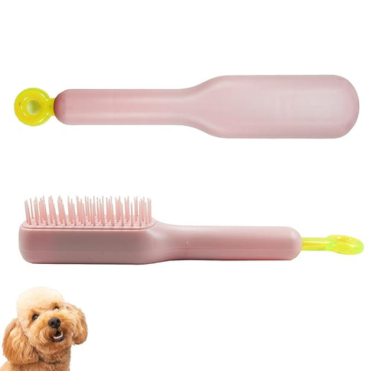 Scalable Small Grooming Dog Brush, Puppy Massaging Hair Brush, for Small Dogs Cats Rabbits of All Hair Types (Pink)