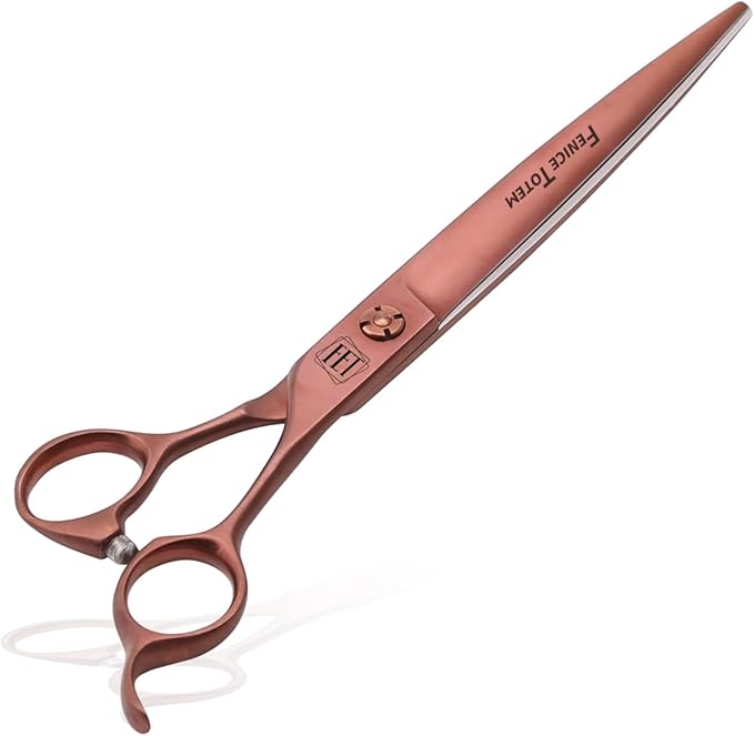 Dog Grooming Scissors: Terracotta 7.5 inch Pet Straight Shears Made Of Japanese VG10 Advanced Stainless Steel Professional Grooming Scissors for Dogs Cats and Other Pets