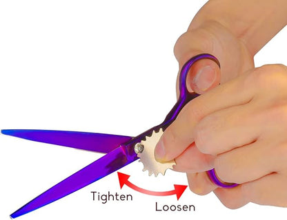 7.0" Dog Scissors Pet Grooming Kit Round-tip Safety Scissors Fishbone Teeth Shears with Forceps Hairdressing Hair Styling Tool Gift Set 5 Pieces (Purple)