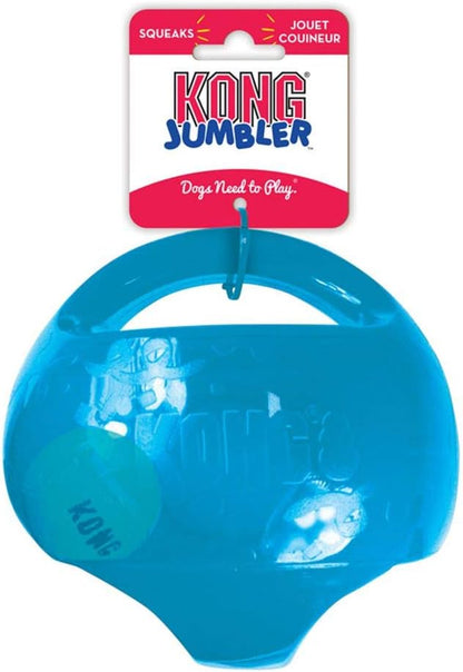 KONG Jumbler Ball - Interactive Dog Toy for Dog & Puppy Playtime - Fetch Toy with Tennis Ball - Dog Supplies for Engaging Play - for Large/XL Dogs - Assorted Colors