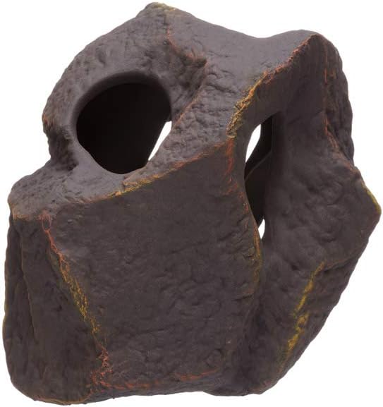 Plecoceramics Aquarium Ceramic Decorations Cave Betta Stone Decor - Aquarium Fish Tank Hideway Decor for breeding Cichlids Plecos Betta Toys Hideout (Boulder)