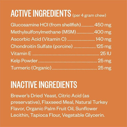 Ollie Zoomies Dog Hip and Joint Supplement - Glucosamine and Glucosamine Chondroitin for Inflimation Relief, 60 Count Appx.