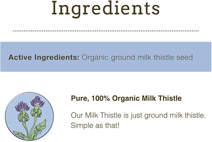 Herbsmith Milk Thistle Herbal Supplement for Dogs and Cats, 500gm Powder