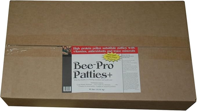 Mann Lake Bee-Pro Patties, Enhanced with Pro Health Digestive Aid, Boosts Brood Production, Protein Pollen Substitute, 40 Lbs