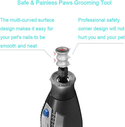 Dog Nail Grinder and Trimmer - Dog Nail Grooming Tool for Dremel - 1/8" Pet Nail Grinder Attachment for Dogs Cats and Small Animals (2L)