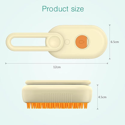 ORIA Cat Steam Brush, 3 in 1 Pet Spray Comb, Self Cleaning Steam Dog Cat Brush, Rechargeable Silicone Grooming Tool with Concealed Handle for Shedding, Hair Removal, Pet Massage