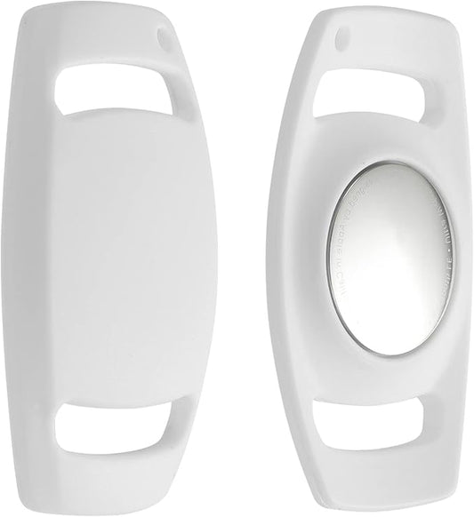 Airtag Dog Collar Holderï¼_nti-Lost Silicone Case Accessories for Air Tag GPS Trackingï¼_ompatible with Dogs Cats Pets Collar (1 Pack, White)