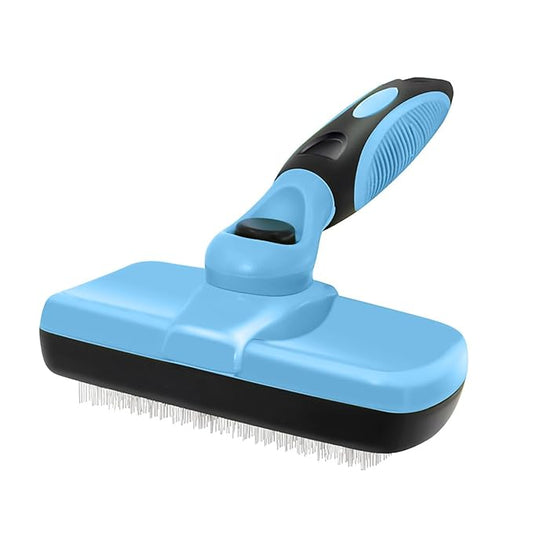 YINGFAN Self Cleaning Slicker Brush for Dogs, Skin Friendly Dog Brush for Shedding, Deshedding Dog Brush for Long Haired and Short Haired Dogs (Sky Blue)