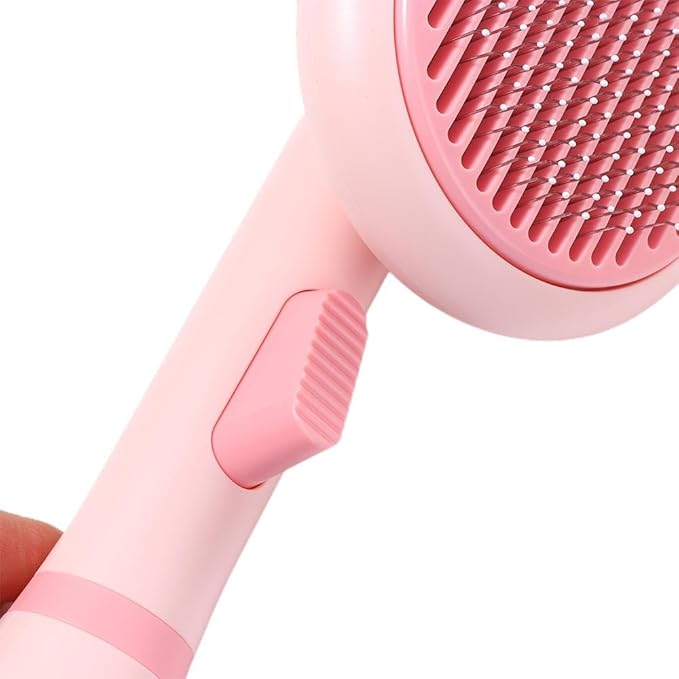 2Pcs Pets Needle Comb, Dog Massage Brush, Cat Brush,Self-Cleaning Grooming Brush for Long and Short haired Dogs Cats