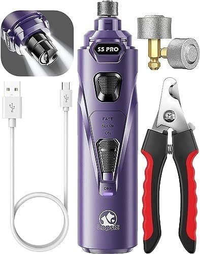 Dog Nail Trimmers with 3 Grinding Wheels Pet Dog Nail Clipper Kit for Large Medium Dogs Cats Small Animal Nail Care Vivid-Blue