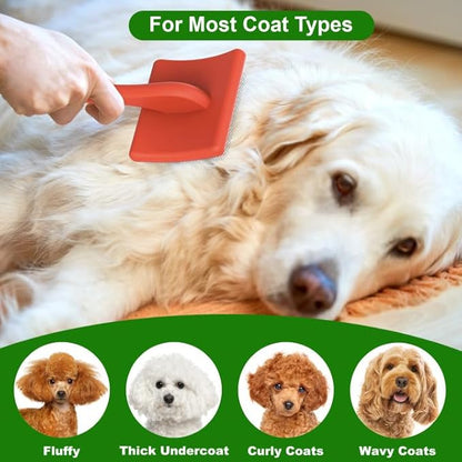 Dog Slicker Brush with Undercoat Rake for Cats, Grooming for Pets, Dogs, Cats