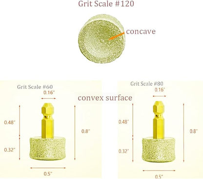 3 Pack Dog Nail Grinder Replacement Head, Pet Nail Grinder Diamond Tip Replacement, Professional Spare Grinding Head for Electric Pet Paw Trimmer Nail Grinder, Dog Claw Smoothing Grinder Bits