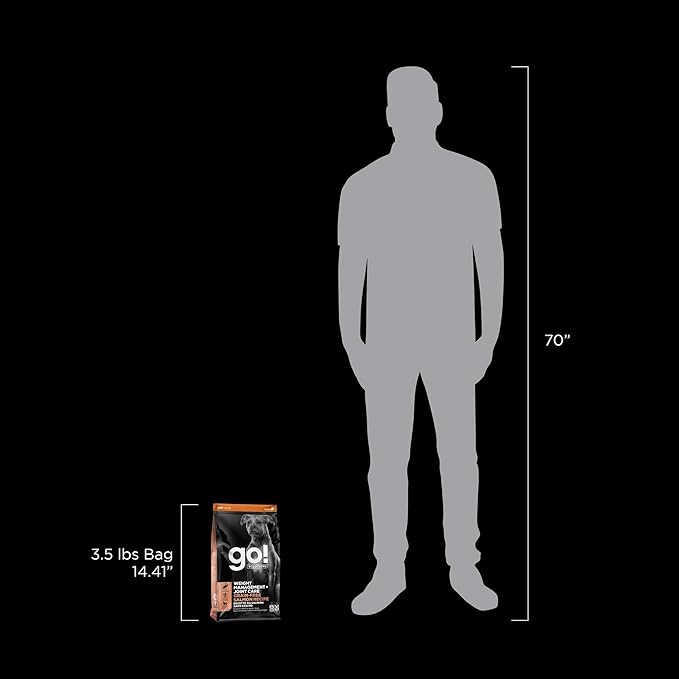 Go! Solutions Weight Management + Joint Care, Grain-Free Dry Dog Food, Salmon Adult and Senior Recipe, 12 lb Bag