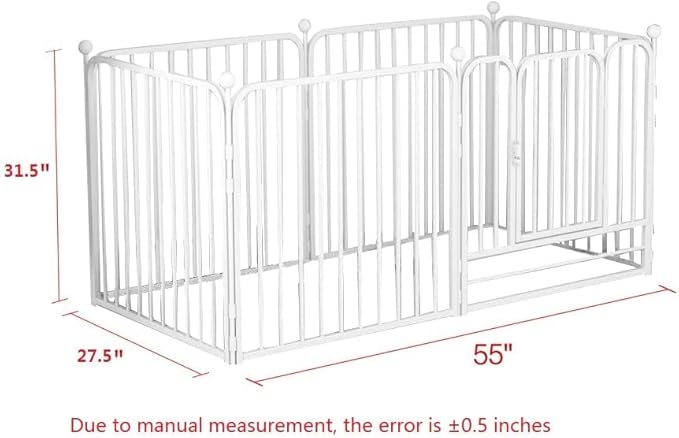 Dog Pen Pet Playpen Panel Pen Bunny Fence Indoor Outdoor Fence Playpen Heavy Duty Exercise Pen Dog Crate Cage Kennel(White)