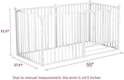 Dog Pen Pet Playpen Panel Pen Bunny Fence Indoor Outdoor Fence Playpen Heavy Duty Exercise Pen Dog Crate Cage Kennel(White)