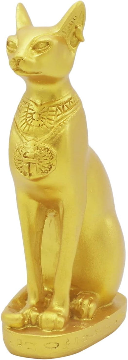 Aquarium Ancient Egypt Fish Tank Decorations Cat Goddess Bastet Reptile Turtle Lizard Spider Tanks Terrarium Egyptian Temple Décor Ornament Pet Gold