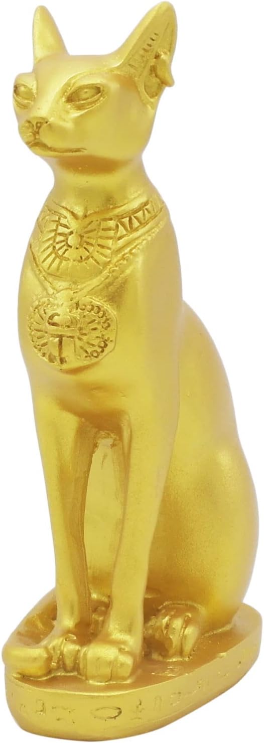 Aquarium Ancient Egypt Fish Tank Decorations Cat Goddess Bastet Reptile Turtle Lizard Spider Tanks Terrarium Egyptian Temple Décor Ornament Pet Gold