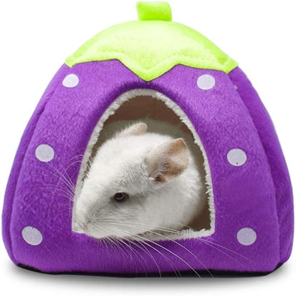 Spring Fever Hamster Guinea Pig Rabbit Dog Cat Chinchilla Hedgehog Bird Small Animal Pet Bed House Hideout Cage Accessorie D Purple S (12.2 * 12.2 inch)