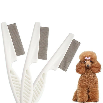 3 Packs Pet Hair Comb Grooming Comb Kit Massage Dual-Sided Comb for Small Dogs Puppies Dog Combs Tooth Stainless Grooming Massage Dual-Sided Comb White